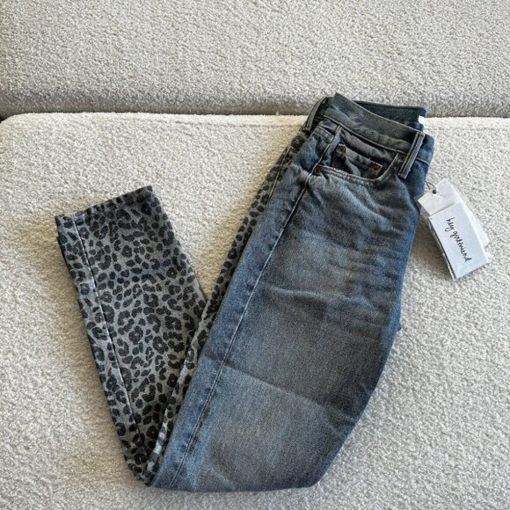 GRLFRND Denim Jeans Women's Size 25 Carolina‎ Leopard Print Patchwork